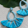 Drop Me A Line Tassel Earrings In Ocean Blue Image - 1