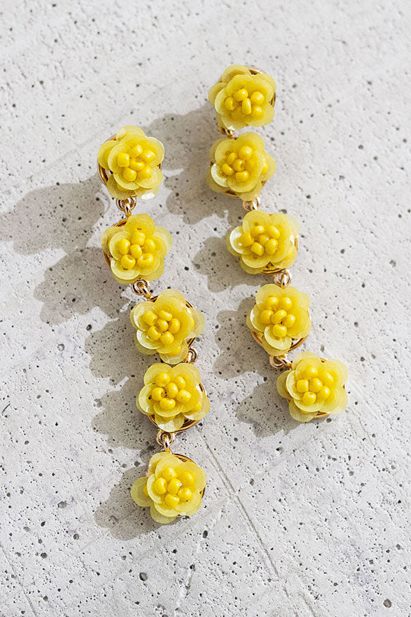 Flower Power Earrings In Yellow