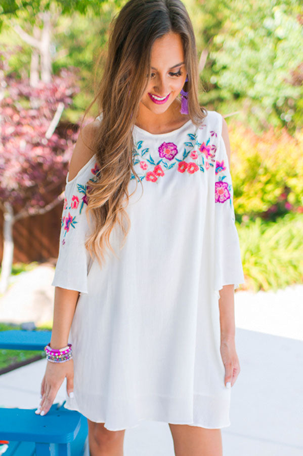 Key West Embroidered Shift Dress