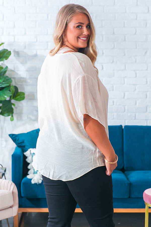 Fun Times Shift Top in Cream Image - 4