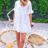 Shore Thing Eyelet Dress in White Image - 1