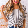  white Mila Stripe Shift Top 