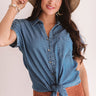 Siesta Key Chambray Top Image - 1