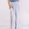 Feeling Fine Stripe Trousers in Navy Image - 1