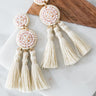 Play It By The Ear Tassel Earrings In Cream Image - 1