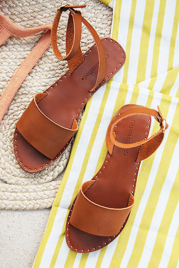 The Kennedy Sandal in Brown Image - 1