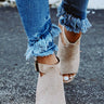 The Layla Faux Suede Peep Toe Heel Image - 1