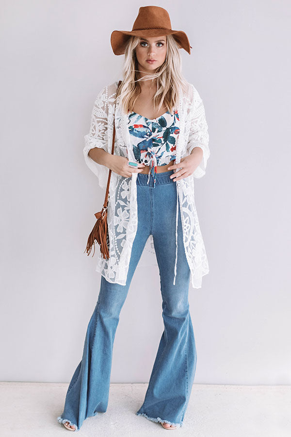 Resort Luxe Lace Overlay In White Image - 1