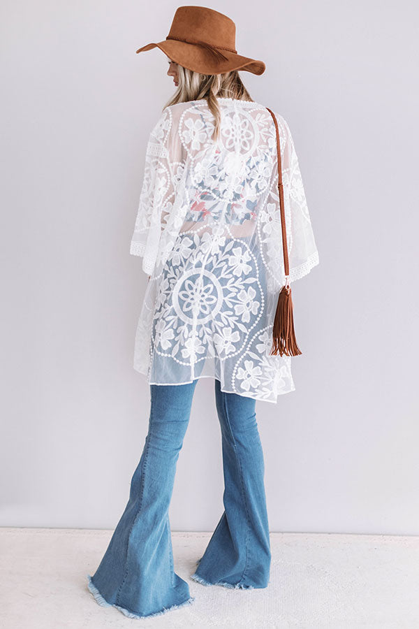 Resort Luxe Lace Overlay In White Image - 5
