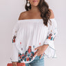 Martinis For Two Off Shoulder Embroidered Top Image - 1