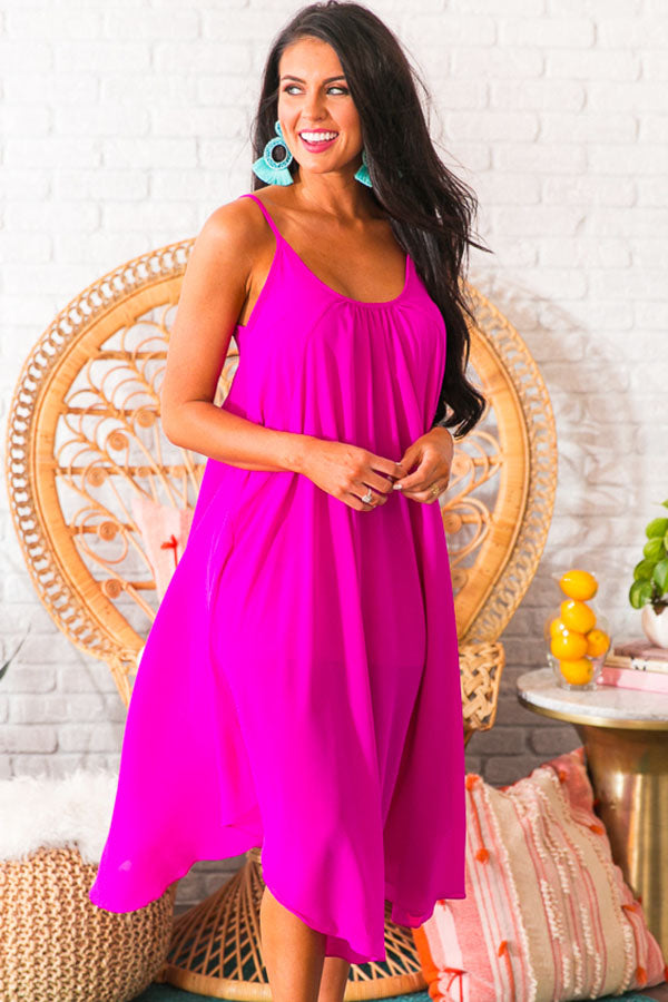 Sunset Mimosas Midi in Fuchsia Image - 1