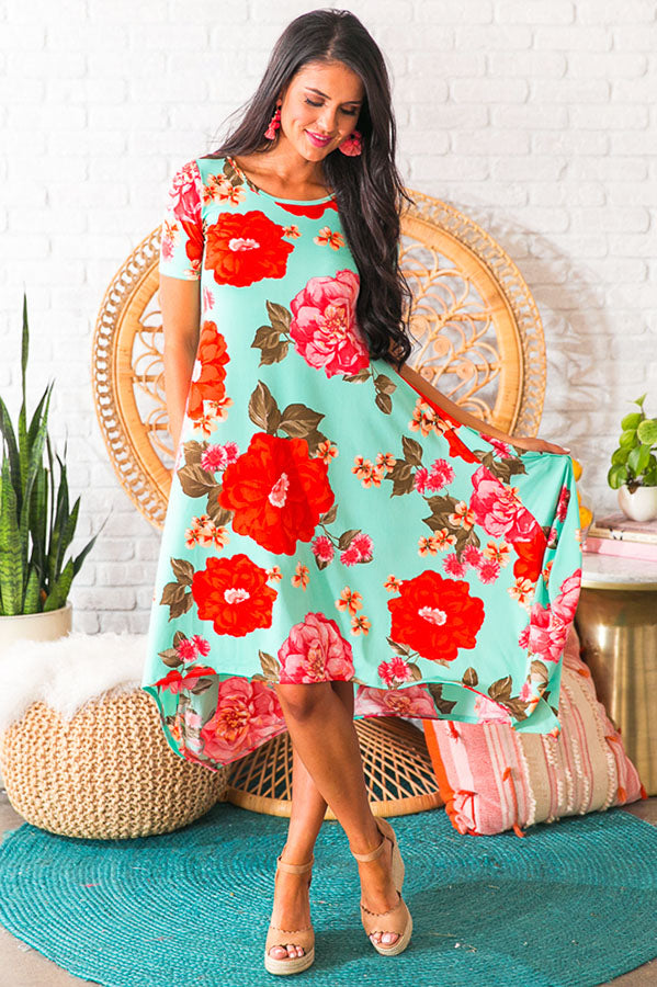 Peony Perfection Midi in Ocean Wave Image - 1