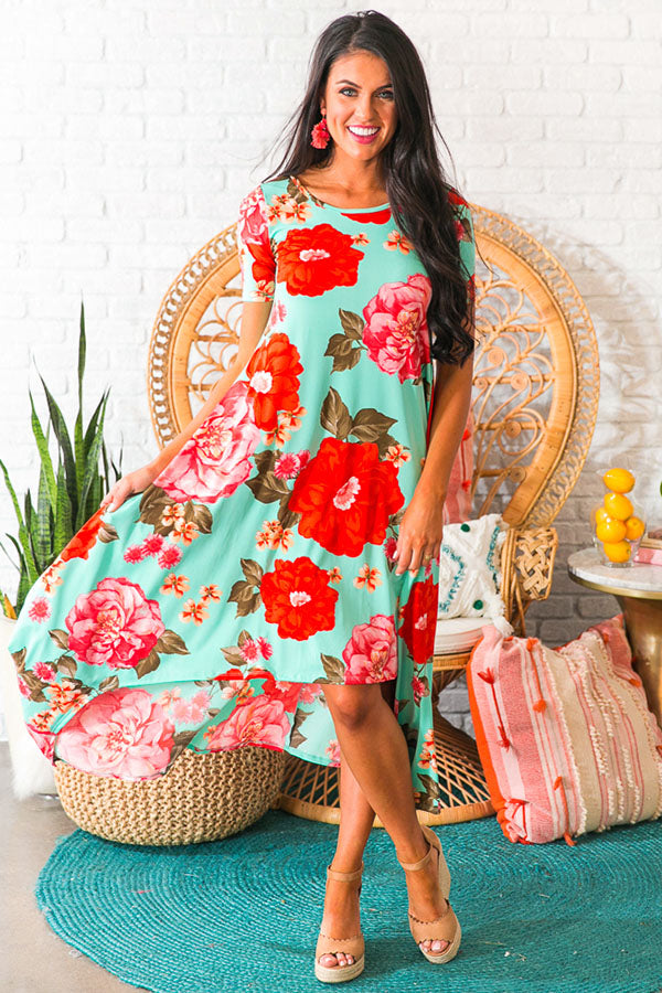 Peony Perfection Midi in Ocean Wave Image - 2