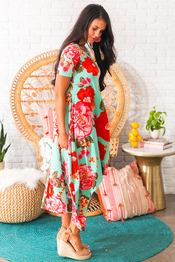 Peony Perfection Midi in Ocean Wave Image - 3