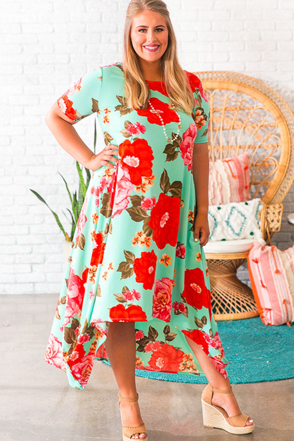 Peony Perfection Midi in Ocean Wave Image - 4