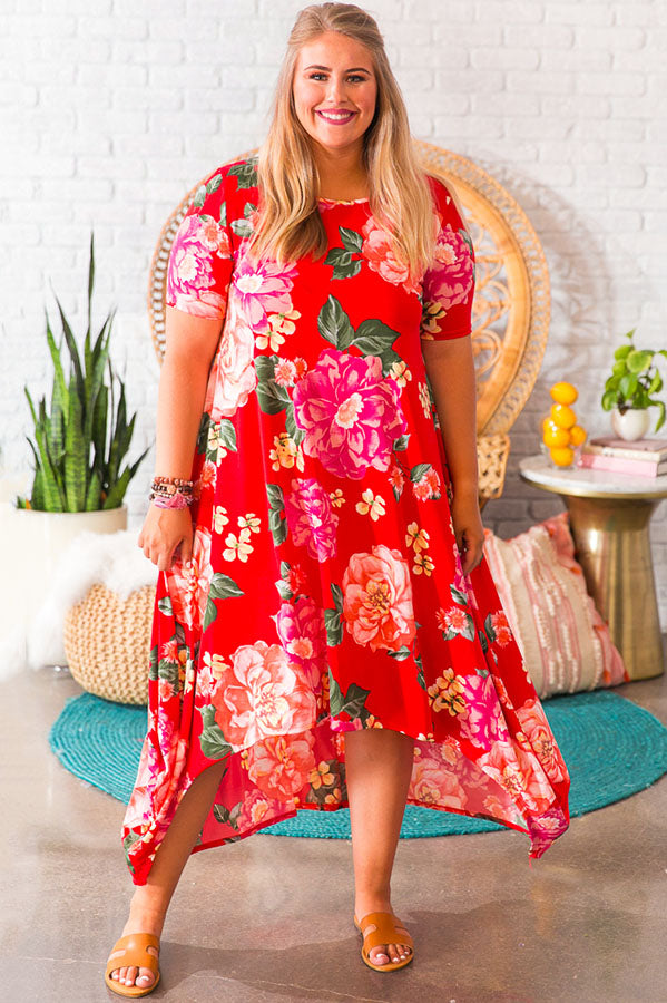 Peony Perfection Midi in Red Image - 5