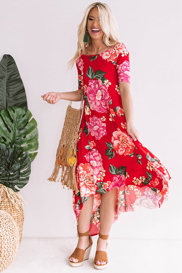 Peony Perfection Midi in Red Image - 1