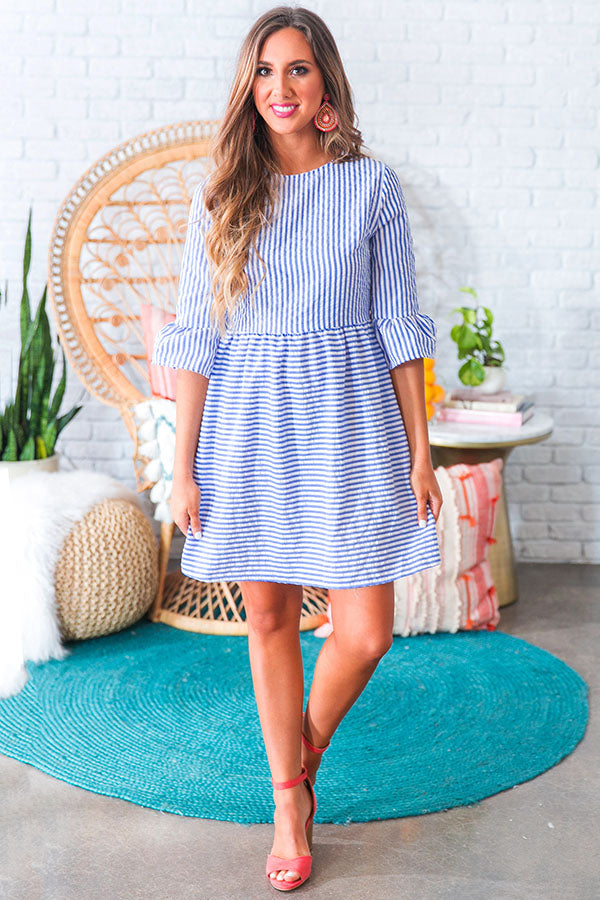 Sailboat Chic Seersucker Dress Image - 2