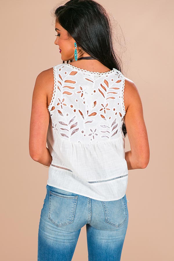 Suntanning Seaside Crochet Tank Image - 4