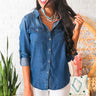 Button Up For Summer Chambray Top Image - 1