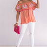 Meet Me In Montego Off Shoulder Top In Peach Image - 1