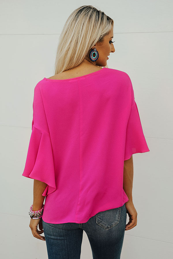 Weekend in Paradise Shift Top in Fuchsia Image - 4