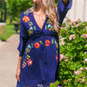 Haven Embroidered Dress in Navy Image - 1