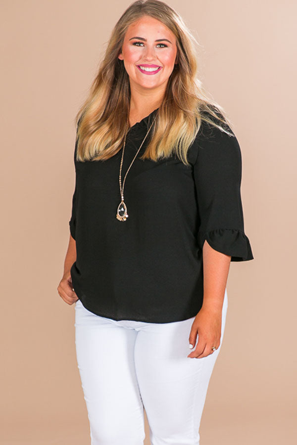 Resort Luxe Shift Top in Black Curves
