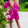 Haven Embroidered Dress in Berry Image - 1