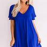 Stunningly Chic Shift Dress In Royal Blue Image - 1