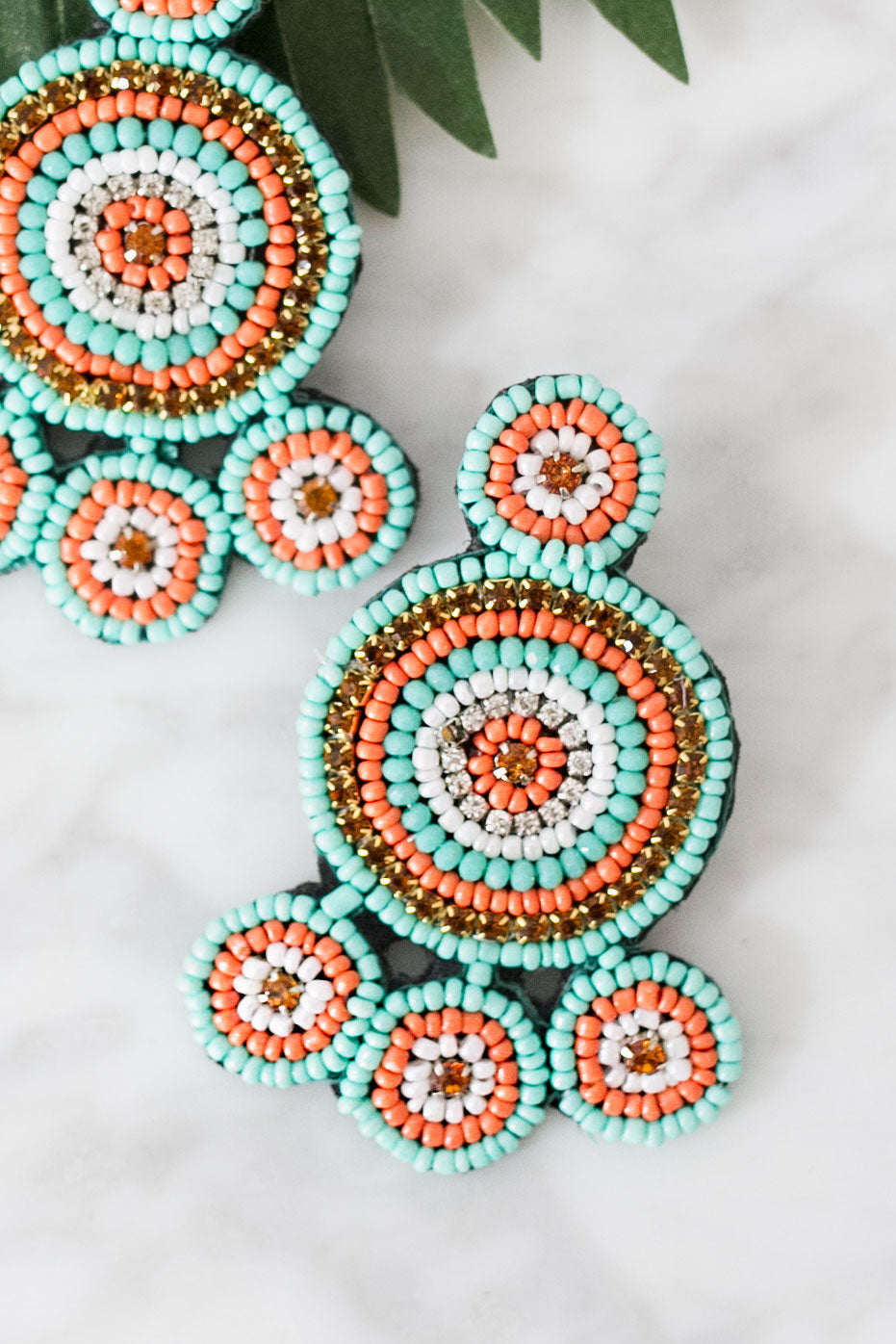 Pool Party Earrings In Ocean Wave Image - 1