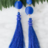 Globetrotter Tassel Earrings In Royal Blue Image - 1