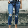 The Chloe Mid Rise Distressed Ankle Skinny Image - 1