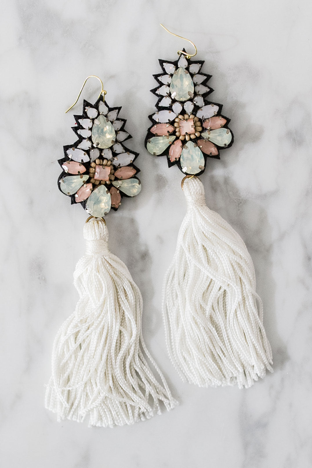 Maui Moment Tassel Earrings In White Image - 1