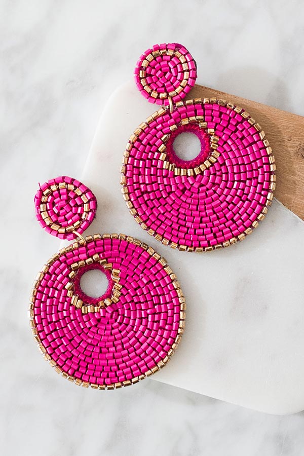 Summer Divine Earrings In Fuchsia Image - 2