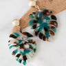 Just Leaf it Earrings In Teal Image - 1