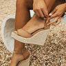 The Katie Scallop Wedge in Tan Image - 1
