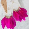 Make An Entrance Feather Earrings In Fuchsia Image - 1
