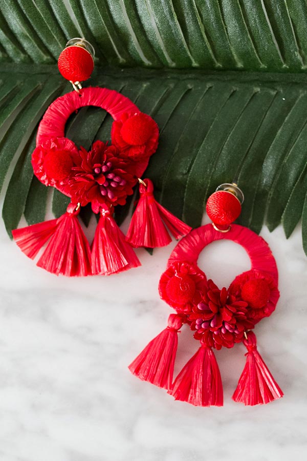 Cabana Baby Tassel Earrings In Red