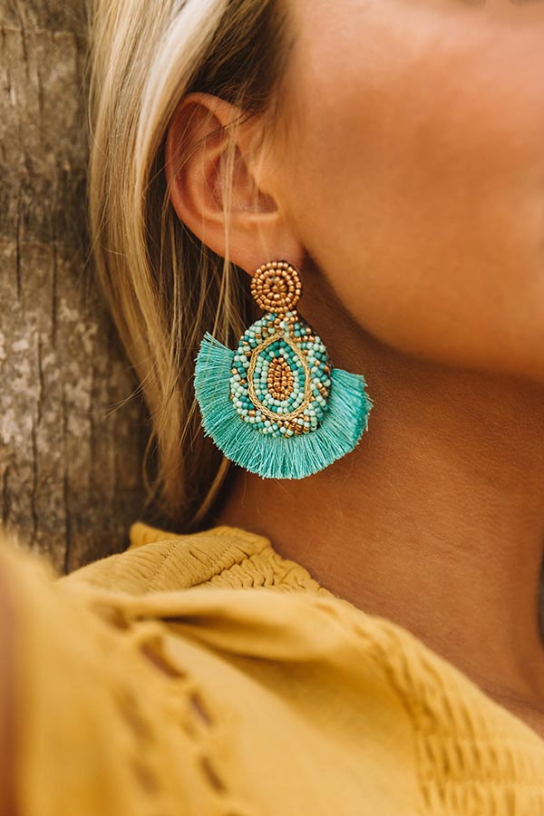 Pinot Please Earrings In Ocean Wave Image - 2