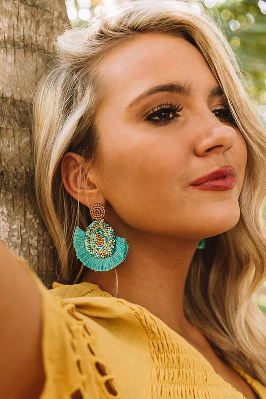 Pinot Please Earrings In Ocean Wave Image - 1