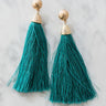 Golden Moment Tassel Earrings In Jade Image - 1