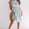 Maui Embroidered Shift Dress In Ocean Wave Image - 1