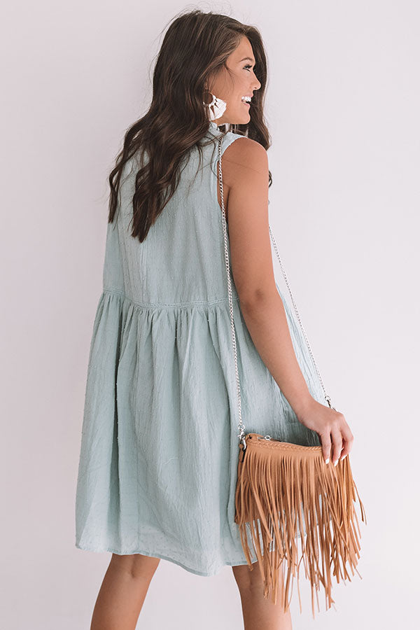 Maui Embroidered Shift Dress In Ocean Wave Image - 5