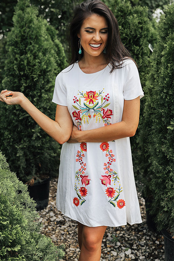 Meet Me In Maui Embroidered Shift Dress Image - 2