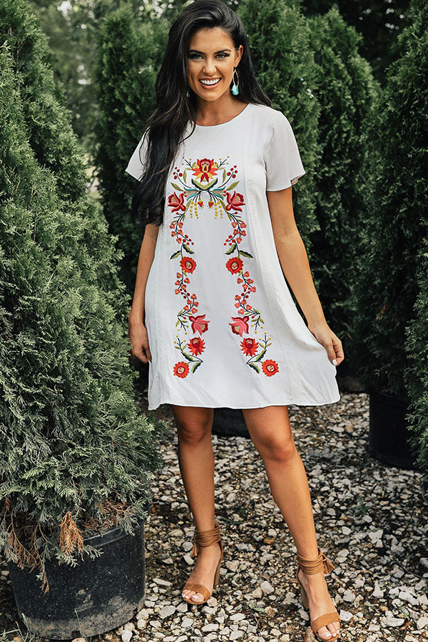 Meet Me In Maui Embroidered Shift Dress Image - 4