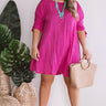 Sangrias Seaside Shift Dress in Hot Pink Image - 1