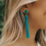 Tahiti Time Tassel Earrings In Teal Image - 1