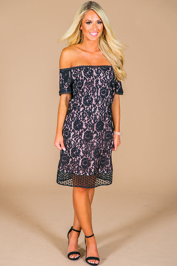 Off The Market Lace Dress in Black Image - 1