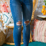 The Jessica High Waist Distressed Ankle Skinny Image - 1